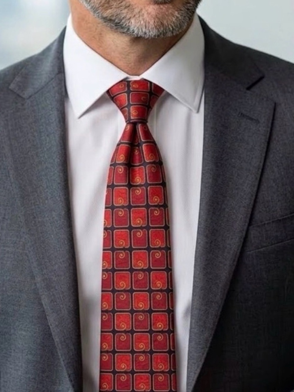 Bullock and Jones Red Silk Tie